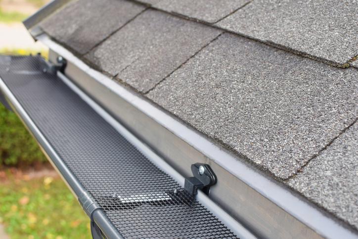 Eavestroughs & Gutters with a leaf protect installed.