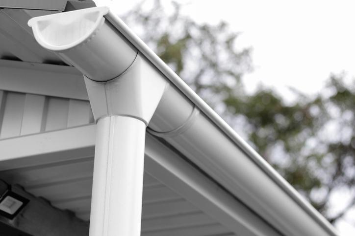 Eavestroughs & Gutters in white.